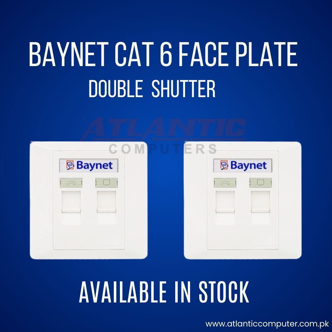 BAYNET CAT 6 FACE PLATE DOUBLE SHUTTER