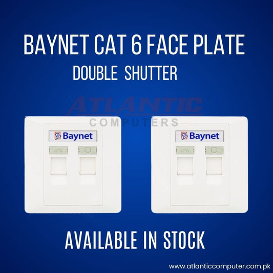 BAYNET CAT 6 FACE PLATE DOUBLE SHUTTER