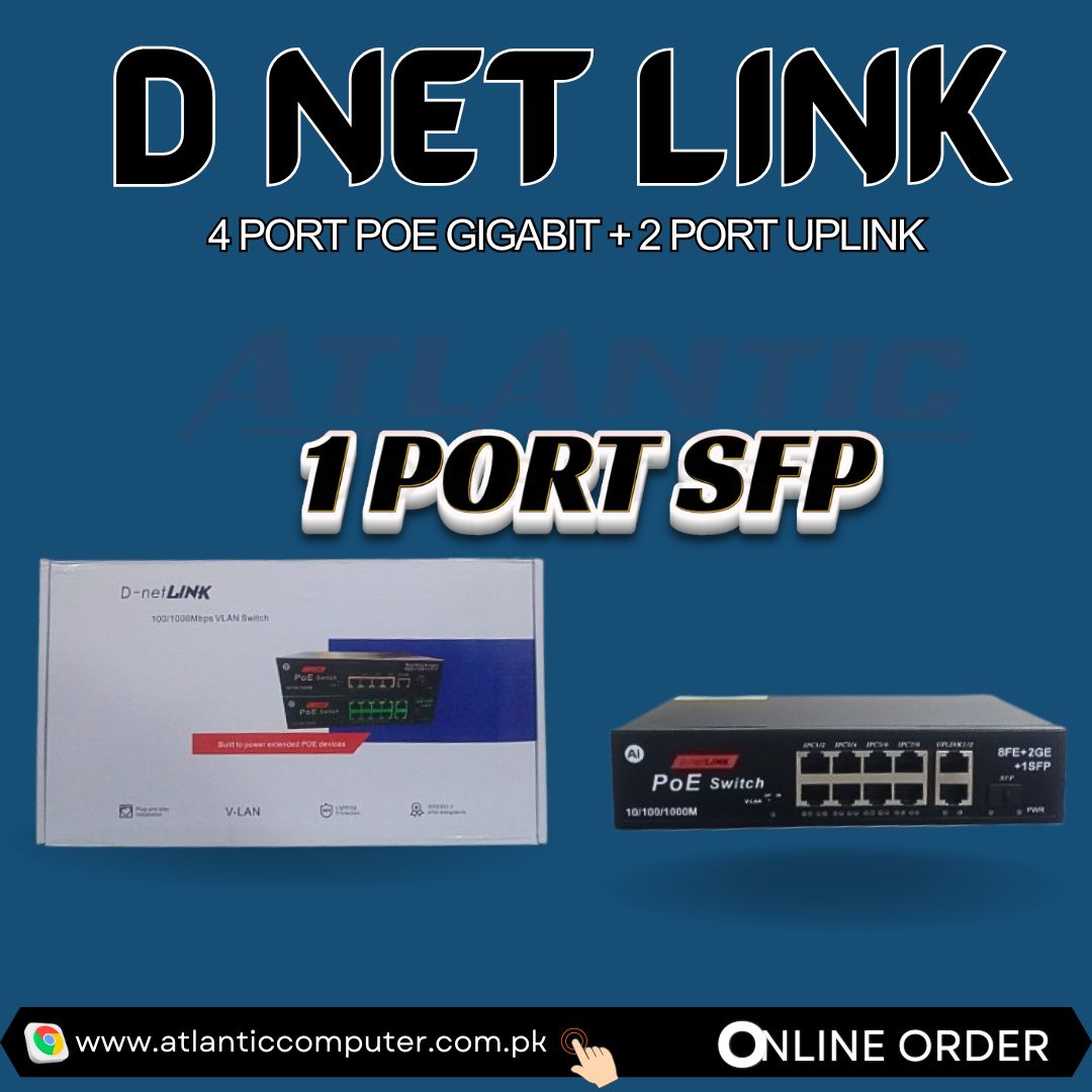 D NET LINK 4 PORT POE GIGABIT + 2 PORT UPLINK