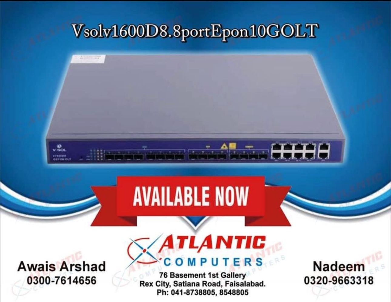 V SOL 8PORT 10G OLT EPON Without Module