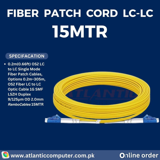 FIBER PATCH CORD LC-LC 15 MTR