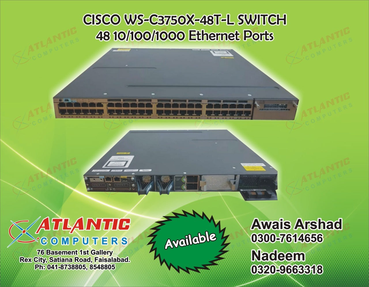 Cisco WS-C3750X-48T-L Switch
